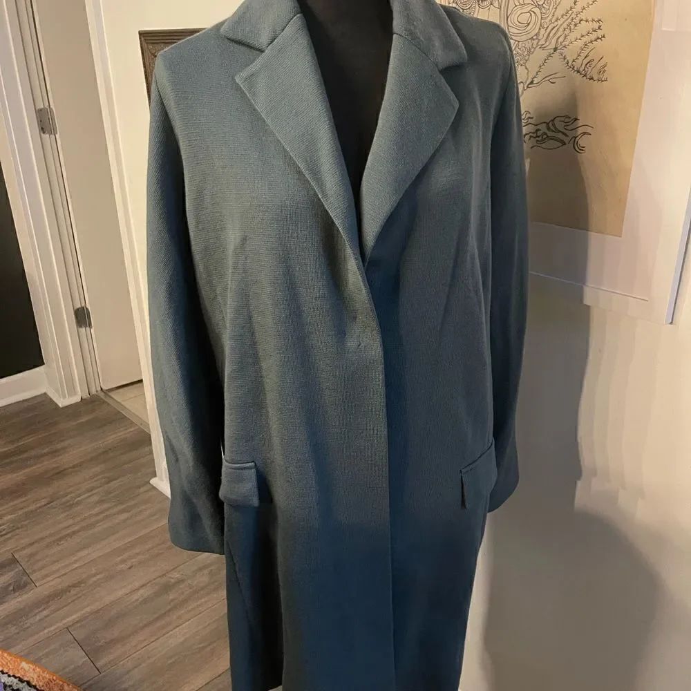 Amina Rubinacci Elegant Women's Blue Coat M